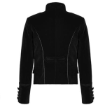 Bordado-Botonadura sencilla-Gótico-Terciopelo-Chaqueta-negro-espalda