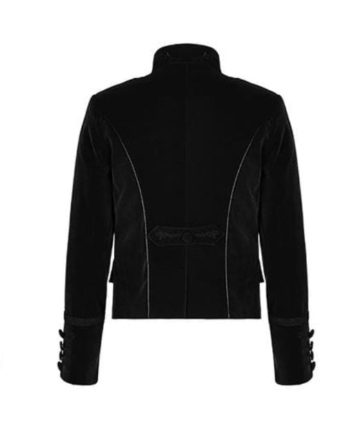 Embroidered Single Breasted Gothic velvet jacket which is designed and made for you specially. It has button closure and looks very dope. This velvet gothic jacket comes in black color. This is the back side of this jacket.