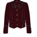 Chaqueta-Botonadura-Simple-Gótica-Terciopelo-Bordado-rojo