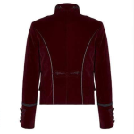 Bordado-Botonadura sencilla-Gótico-Terciopelo-Chaqueta-rojo-espalda