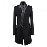 Numinous-Black-Wool-Trenchcoat-with-Leather-Collars
