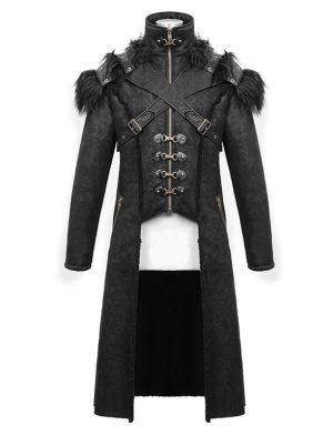 Numinous Gothic Fur Coat ist aus hochwertigem Fell und Leder gefertigt. Es kommt mit einer Weste. Es ist einer der besten Gothic-Mäntel von Kilt and Jacks.