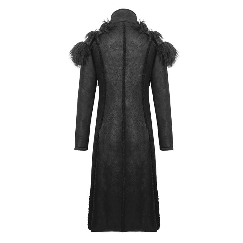 Numinous Gothic Fur Coat is made from premium quality fur and leather. It comes with a vest. It is one of the best gothic coats from Kilt and Jacks. It is the back side of the coat.
