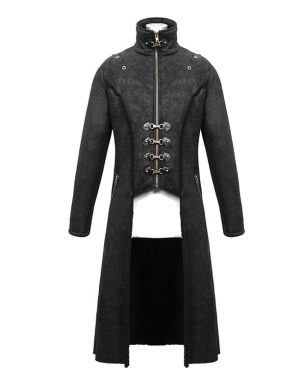 Le manteau de fourrure gothique Numinous est fabriqué à partir de fourrure et de cuir de première qualité. Il est livré avec un gilet. C'est l'un des meilleurs manteaux gothiques de Kilt and Jacks.