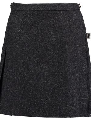 Mini Kilt Tweed para Mujer confeccionado en tweed negro.
