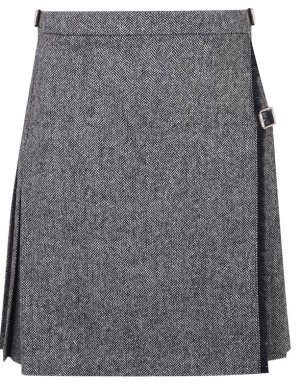 Tweed Mini Kilt pour Femme composé de tweed gris.