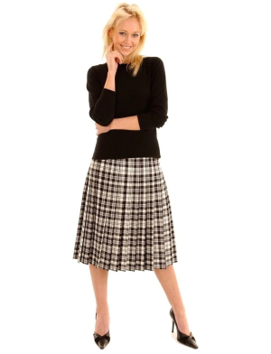 Fiona Tartan Pleated Skirt designed for women to wear on casual occasion.