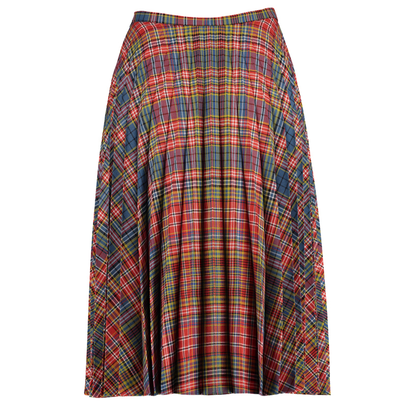 Fiona Tartan Pleated Skirt designed for women to wear on casual occasion.