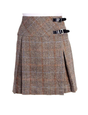 Falda escocesa Harris Tweed estilo Billie para mujer.