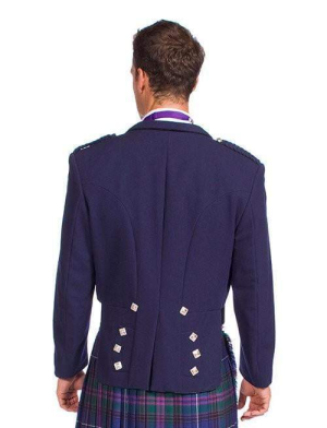 Marineblaue Prince Charlie Jacke mit Weste mit 5 Knöpfen