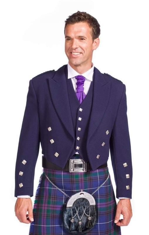 Navy Blue Prince Charlie Jacket with 5 buttons vest
