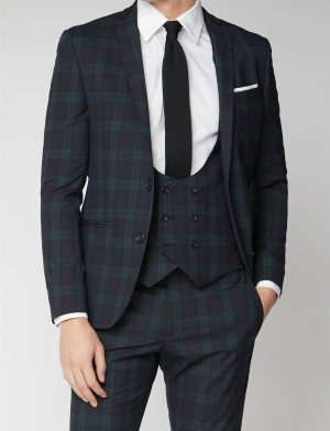 Black watch Mens tartan suit Jacket for sale.