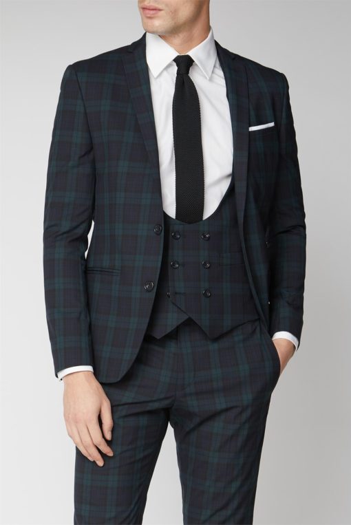 Black watch Mens tartan suit Jacket for sale.