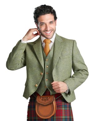 Moderna chaqueta de tweed con chaleco para hombre a bajo precio.