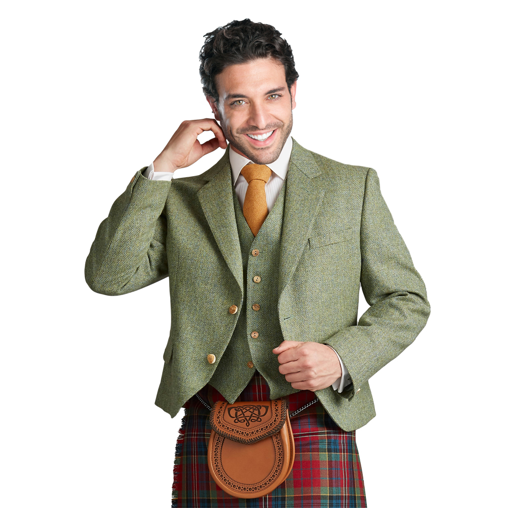 Modern Tweed Jacket with waiscoat for men in low price.