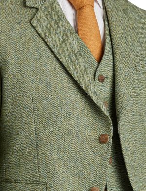 Veste en tweed moderne avec gilet pour homme à petit prix.