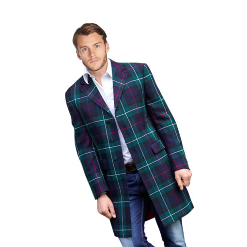 Men's long tartan jacket for men