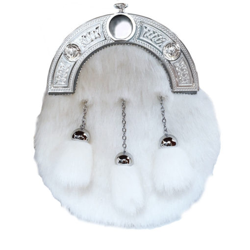 Faux Fur Dress Sporran with Celtic Knot Cantle