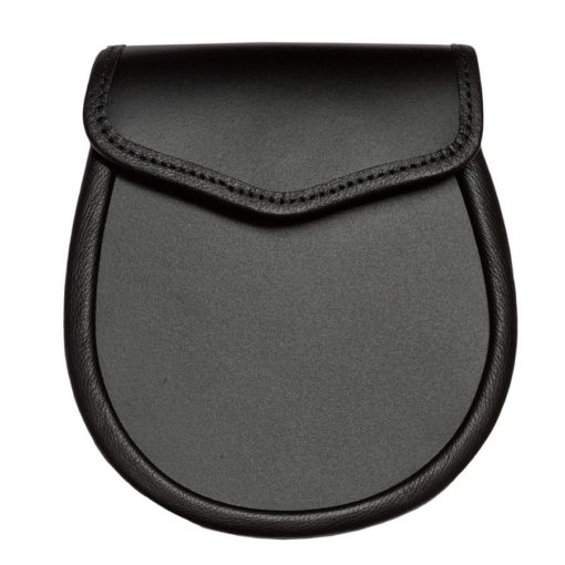 Simple Leather Day Sporran With Smooth finish Black