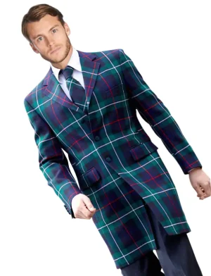 Men's long tartan Jacket available in discounted price.