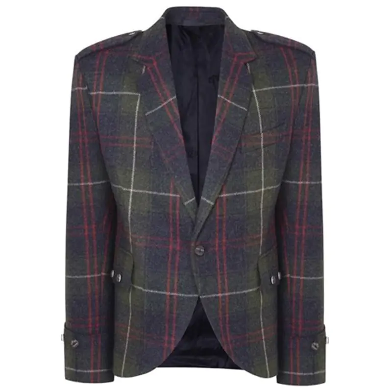 117cm Regular Argyll Kilt Jacket Pure Barathea Wool Chrome Buttons 46inch 