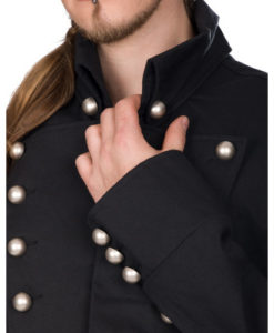 A closeup look of Admiral Long Goth Coat for Men.
