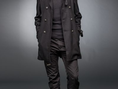 The open buttoned picture of Big M Gothic Coat with Decorative Hardware.