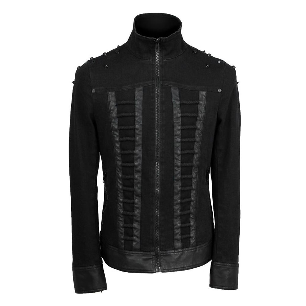 base Puerto marítimo Odio Comprar Biker Denim Goth Jacket with Studs - Chaquetas para Hombre 0452 |  falda escocesa y jacks