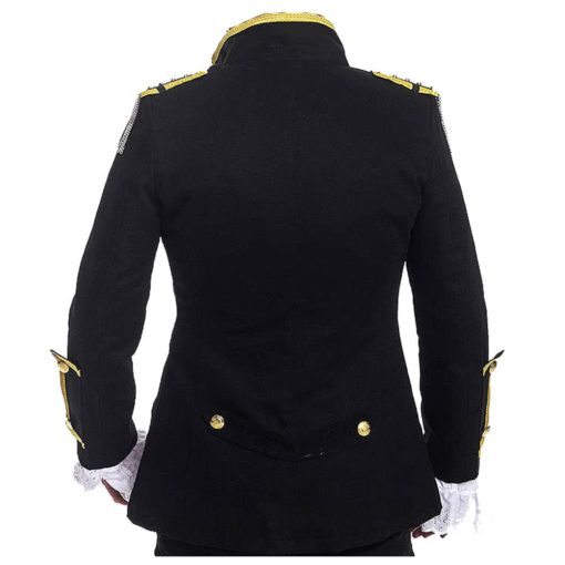 The back side of Golden Lining Drummer Gothic Jacket.