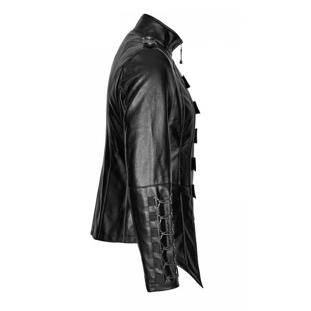 Die Ärmelnahaufnahme der Heavy Fashion Steampunk Gothic Jacke.