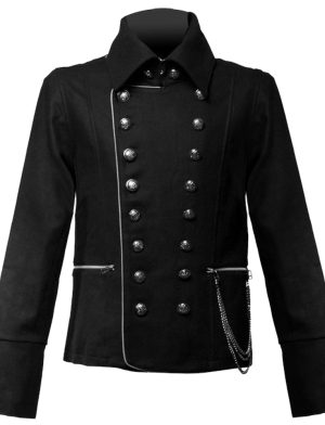 La imagen principal de la chaqueta gótica de moda militar prohibida.