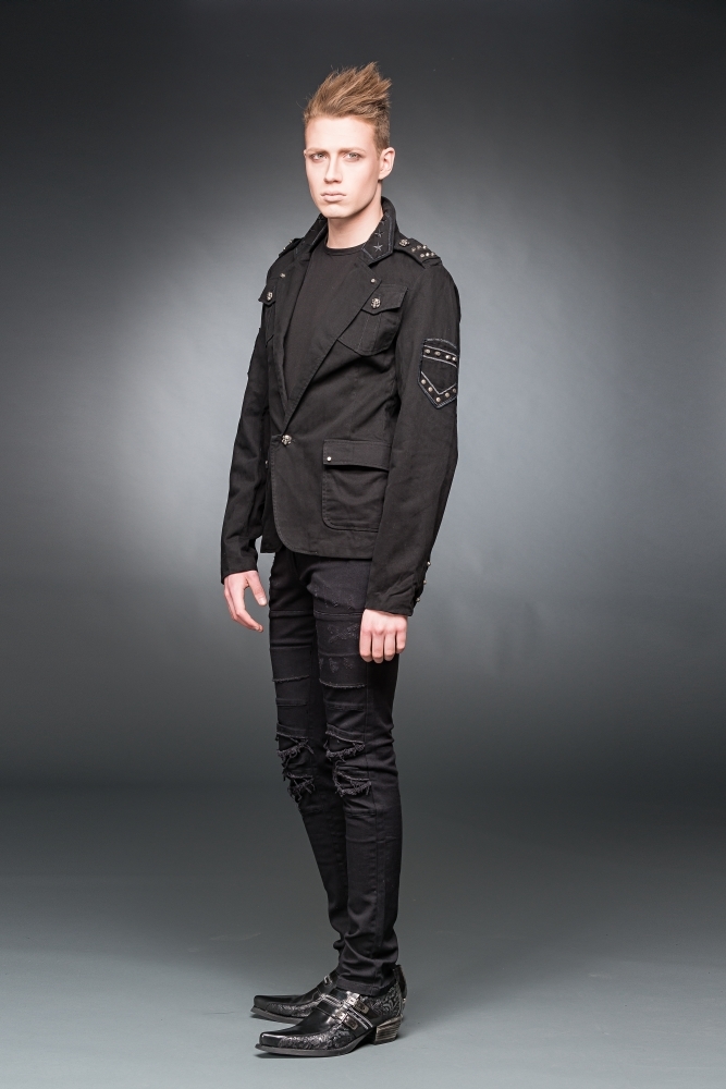 The right pose of Military Style Gothic Blazer Jacket.