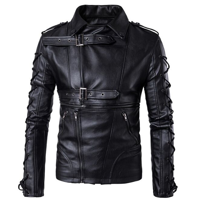 A Laced military Gothic Leather jacket for Men photo.
