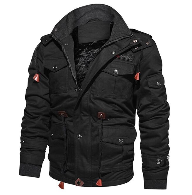 Multi Pocket Tactical Gothic Jacket black color closed.