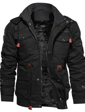 Multi Pocket Tactical Gothic Jacket black color open.
