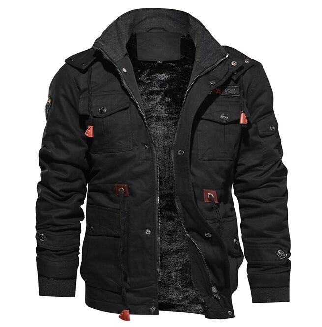 Multi Pocket Tactical Gothic Jacket black color open.