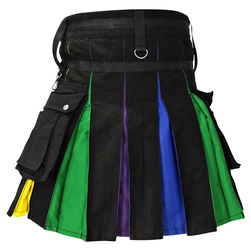 Rainbow Utility Kilt 3 The back of our favourite Rainbow Utility Kilt.