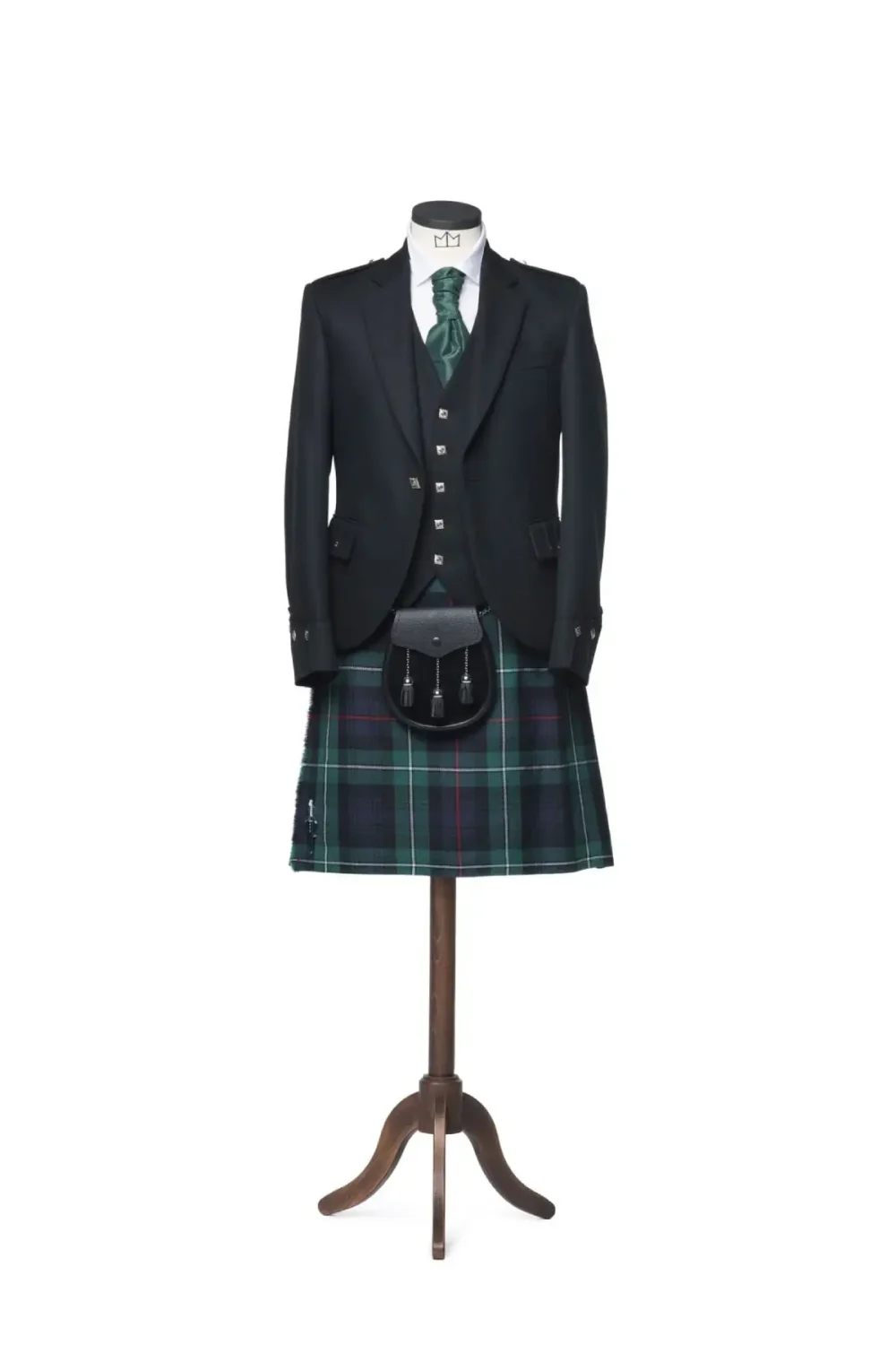 Une photo de devant d'une veste Argyll Kilt.