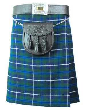 La imagen del producto de la parte delantera de la falda escocesa Blue Douglas Tartan.