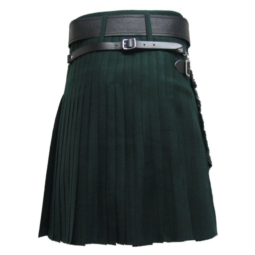 The back photo of the Forest Green Tartan Kilt.