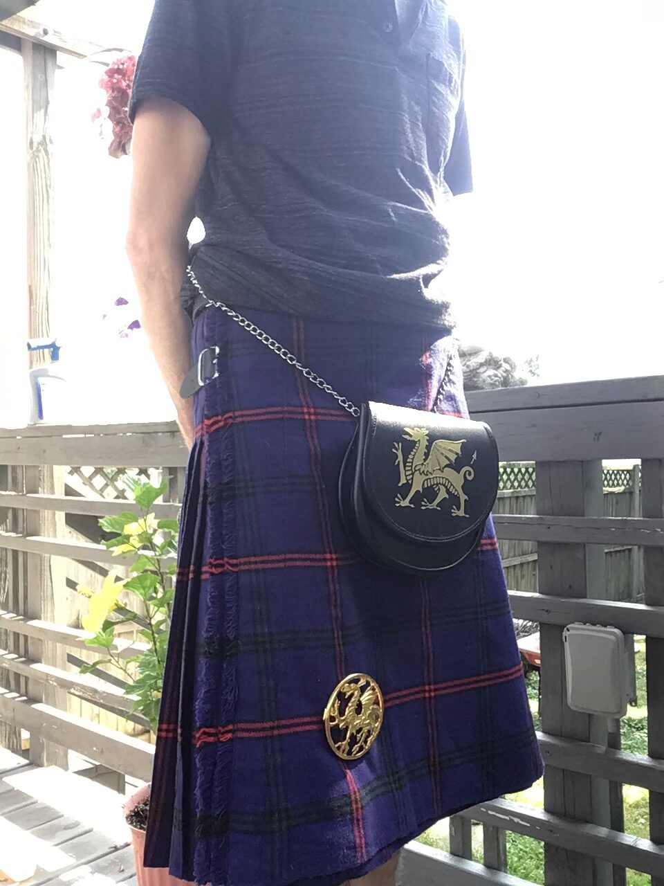 The customer image of the Montgomery Tartan Kilt.