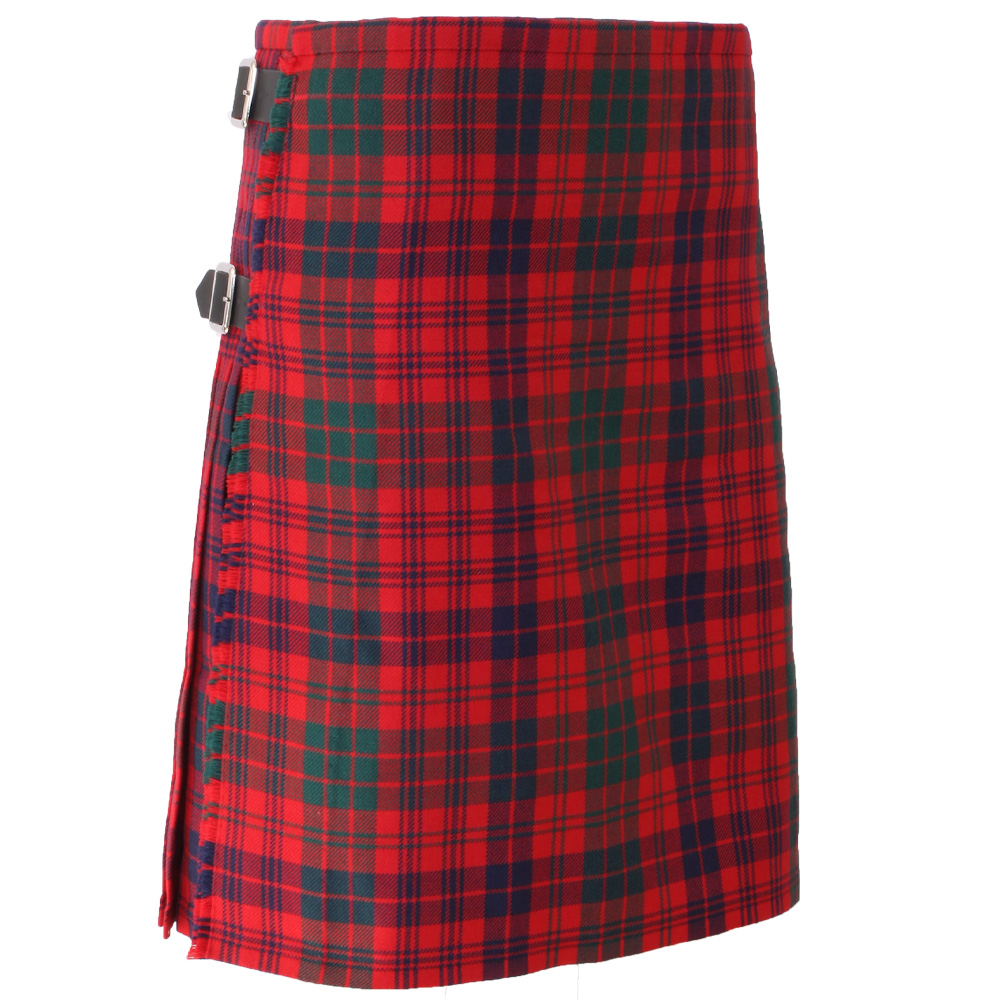 Le côté avant incliné du Ross Tartan Kilt.