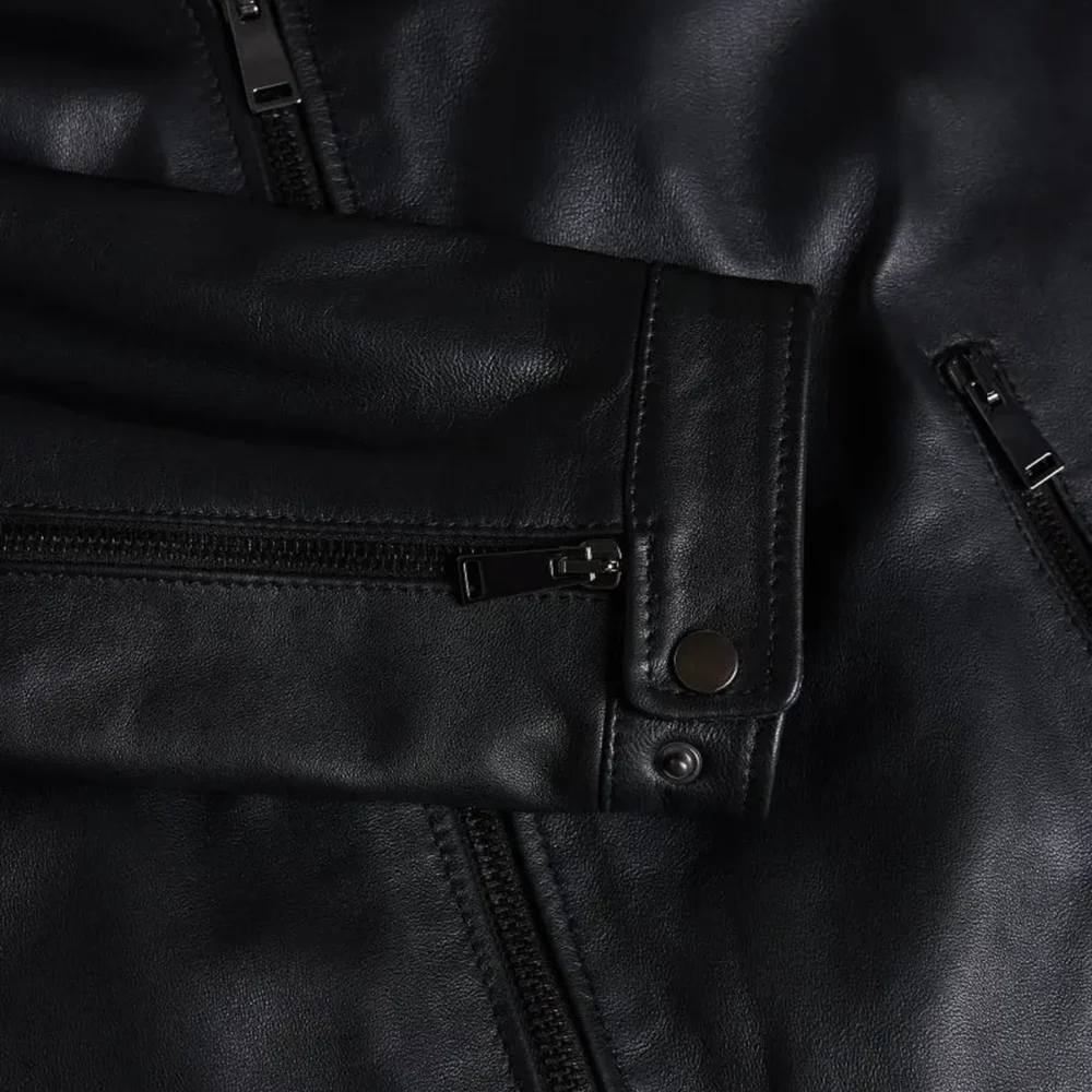Kilcreggan Four-Zip Black Leather Café Racer Jacket