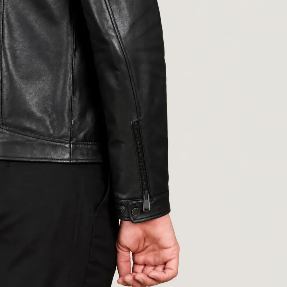 Kilcreggan Four-Zip Black Leather Café Racer Jacket