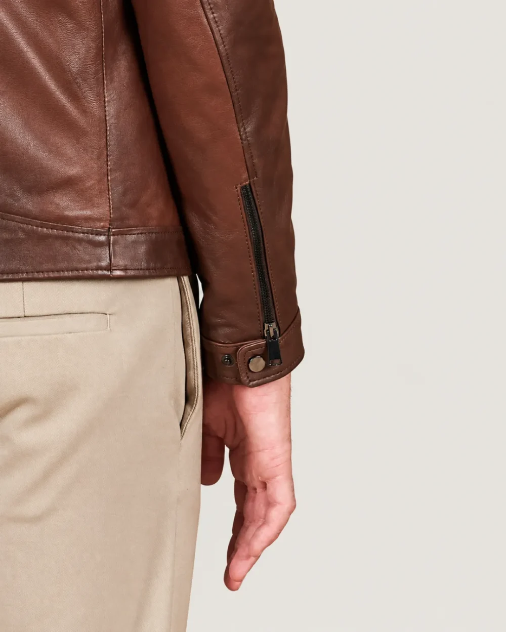 Kilcreggan Four-Zip Chestnut Brown Leather Café Racer Jacket