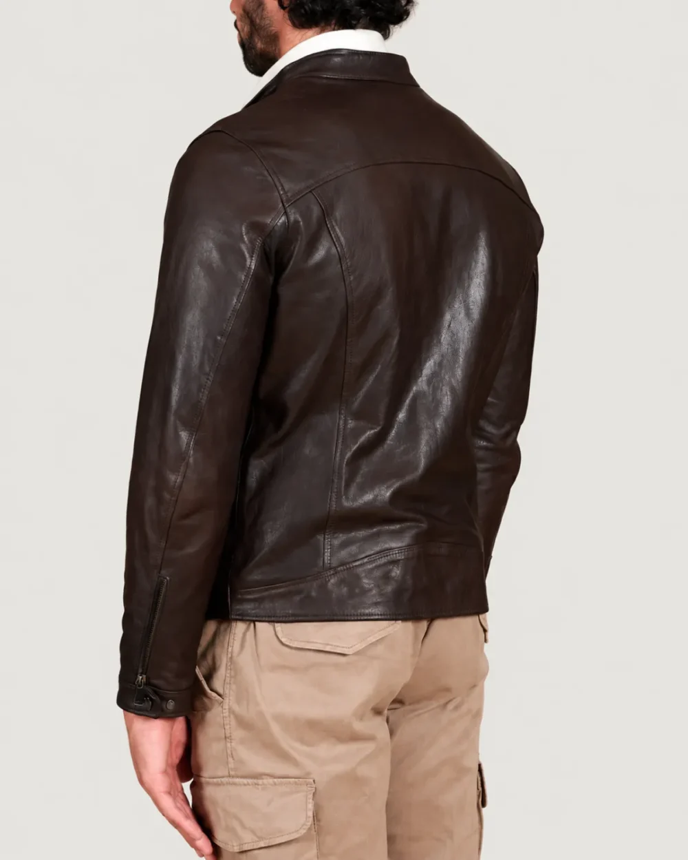 Kilcreggan Four-Zip Dark Brown Leather Café Racer Jacket