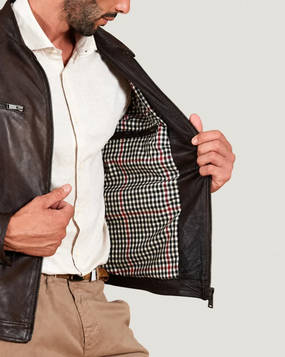 Kilcreggan Four-Zip Dark Brown Leather Café Racer Jacket