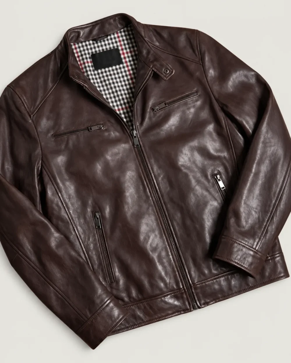 Kilcreggan Four-Zip Dark Brown Leather Café Racer Jacket