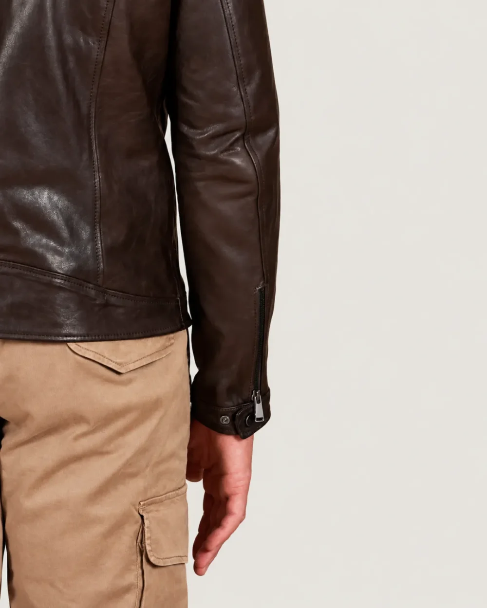 Kilcreggan Four-Zip Dark Brown Leather Café Racer Jacket