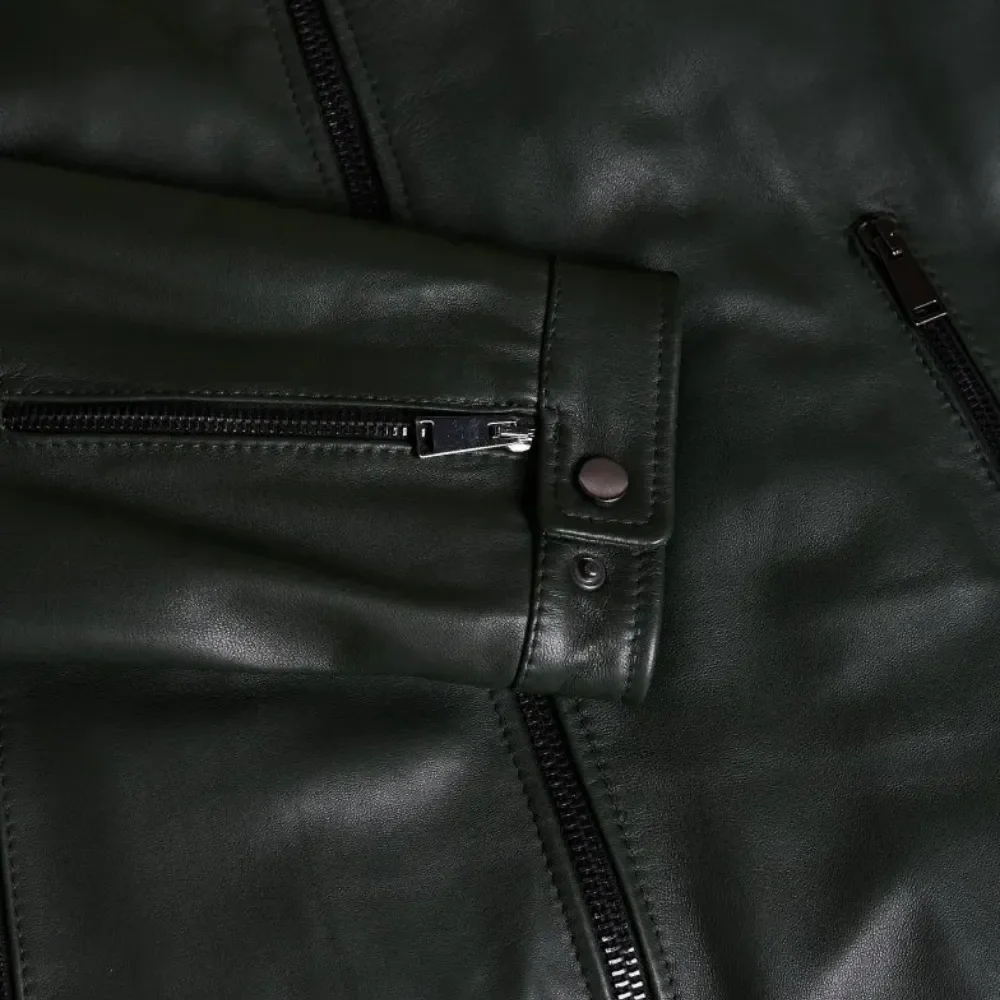 kilcreggan-four-zip-loch-forest-green-leather-cafe-racer-jacket-raw Kilcreggan Four-Zip Loch Forest Green Leather Café Racer Jacket